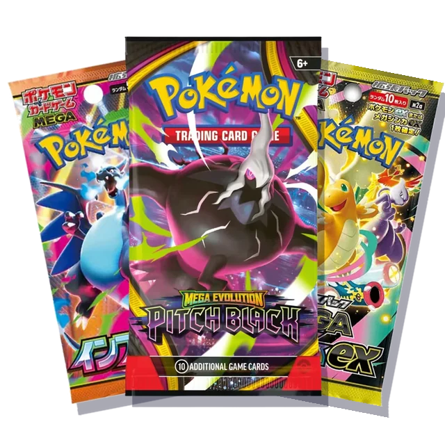 Pack Hunter: a fan of Pokémon booster packs, Pitch Black in front